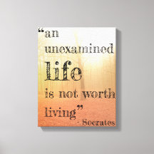 Socrates' "Ononderzocht Leven" Quote Canvas (Herfs