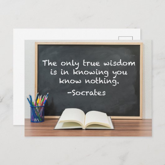 Socrates op Ware Wijsheid Filosofie Citaat Briefkaart (Voorkant / Achterkant)
