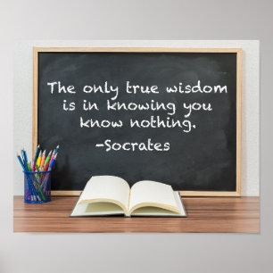 Socrates over Echte Wijsheid Filosofie Citaat Poster