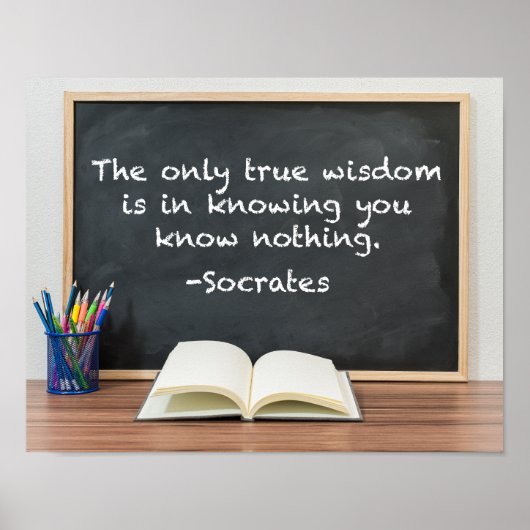 Socrates over Echte Wijsheid Filosofie Citaat Poster (Voorkant)