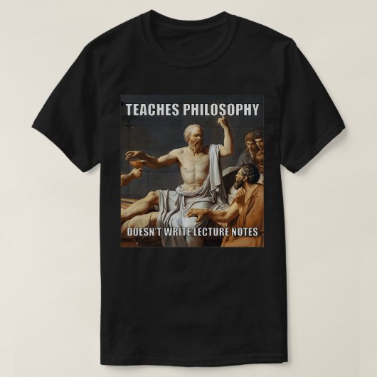 Socrates Philosophy Lecture Notes T-shirt (Design voorkant)