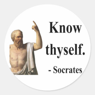 Socrates Quote 5b Ronde Sticker