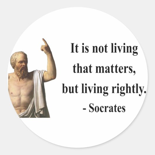 Socrates Quote 6b Ronde Sticker (Voorkant)