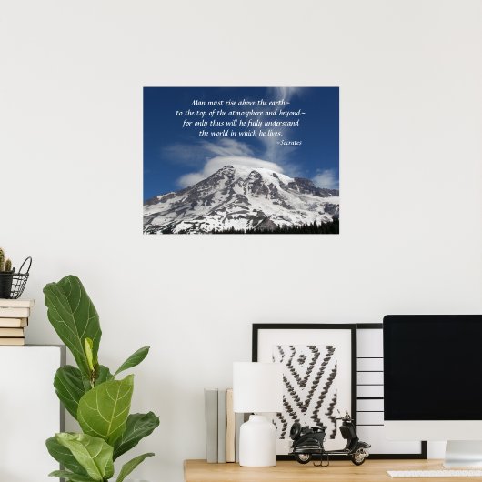 Socrates Quote Mount Rainier Photographic Poster (Thuiskantoor)