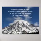 Socrates Quote Mount Rainier Photographic Poster (Voorkant)