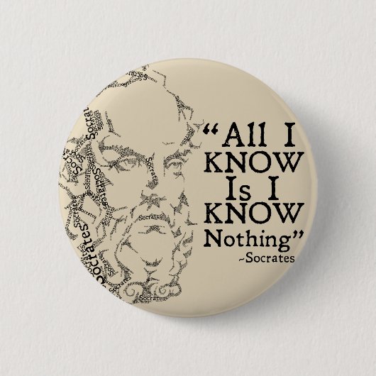 Socrates Sketicism Button (Voorkant)