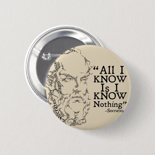 Socrates Sketicism Button (Voorkant /achterkant)
