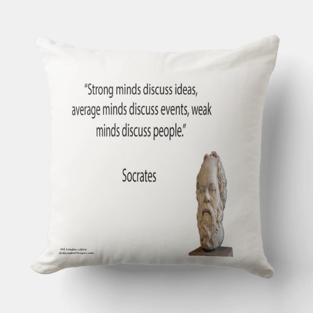 Socrates Sterke Geesten Quote Grote Worp Kussen (Voorkant)
