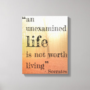 Socrates' "Unseen Life" Quote Canvas (herfst) Afdruk