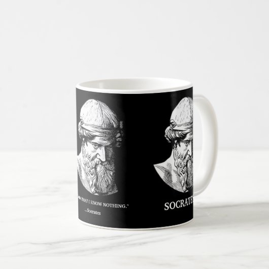 Socrates "Weet niets" CadeauMok Koffiemok (Voorkant rechts)