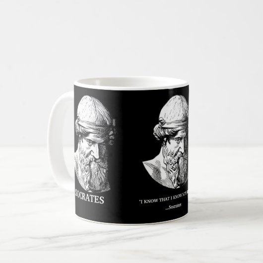 Socrates "Weet niets" CadeauMok Koffiemok (Voorkant links)