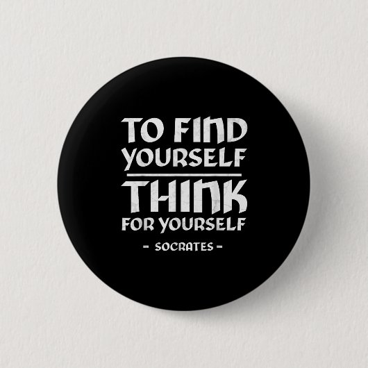 Socrates' zelfbewustzijn stoïcisme citeert de Grie Ronde Button 5,7 Cm (Voorkant)