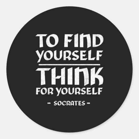 Socrates' zelfbewustzijn stoïcisme citeert de Grie Ronde Sticker (Voorkant)