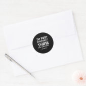 Socrates' zelfbewustzijn stoïcisme citeert de Grie Ronde Sticker (Envelop)