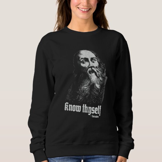 Socrates Zelfkennis Quote Ken Uzelf Grieks P Trui (Voorkant)