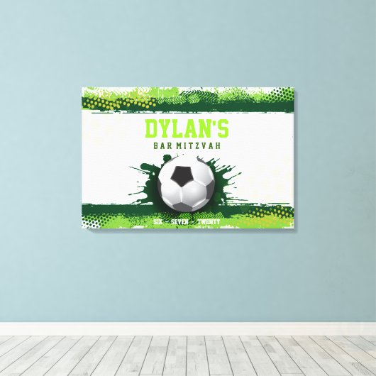 SOCSIN IN GROENE Bar Mitzvah Teken in Geheugenbord Canvas Afdruk (Insitu (Houten vloer))