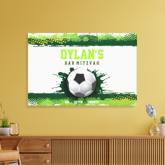 SOCSIN IN GROENE Bar Mitzvah Teken in Geheugenbord Canvas Afdruk (Insitu (Woonkamer))