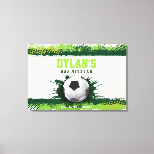 SOCSIN IN GROENE Bar Mitzvah Teken in Geheugenbord Canvas Afdruk (Voorkant)