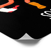 SOCTOSS Funny Octopus met Sokken Pun Dark BG Poster (Hoek)