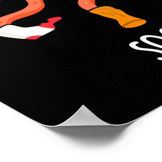 SOCTOSS Funny Octopus met Sokken Pun Dark BG Poster (Hoek)