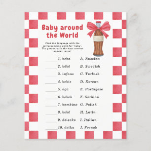 Soda baby shower - Baby rond de wereld spel