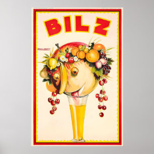 Soda Bilz Sinaasappelsap Achille Mauzan Vintage Vo Poster