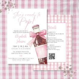 Soda Bottle Pink Bow Baby Shower All In One Kaart