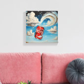Soda in een bewolkte lucht canvas afdruk (Insitu (Woonkamer))