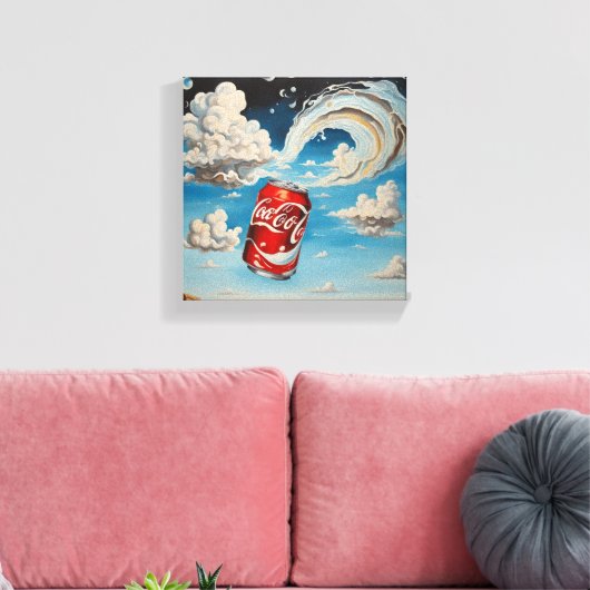 Soda in een bewolkte lucht canvas afdruk (Insitu (Woonkamer))