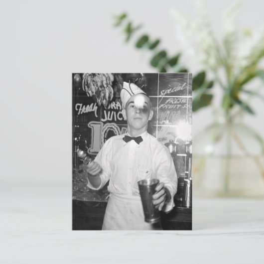 Soda Jerk, jaren '30 Briefkaart (Staand voorkant)