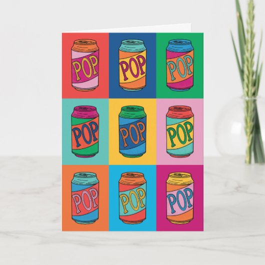 Soda-lichtgevende Pop Art Vaderdag Wenskaart Kaart (Voorkant)