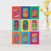 Soda-lichtgevende Pop Art Vaderdag Wenskaart Kaart (Gele Bloem)