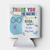 soda - lichtvolle waardering in vierkante sticker blikjeskoeler (Achterkant)