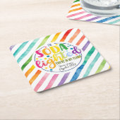 soda - lichtvolle waardering in vierkante sticker kartonnen onderzetters (Schuin)