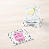 soda - lichtvolle waardering in vierkante sticker kartonnen onderzetters (Insitu)