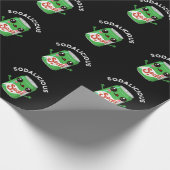 Soda-licious Funny Soda Pop Pun Dark BG Cadeaupapier (Hoek)