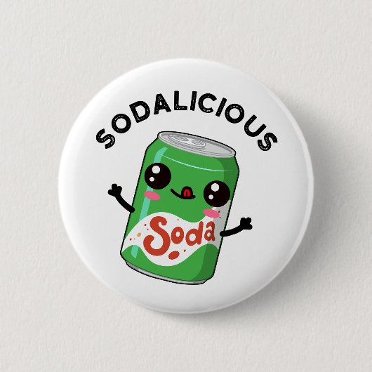 Soda-licious Funny Soda Pop Pun Ronde Button 5,7 Cm (Voorkant)