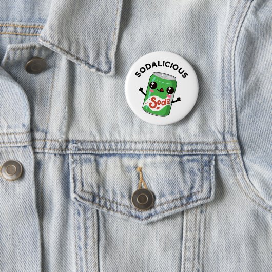 Soda-licious Funny Soda Pop Pun Ronde Button 5,7 Cm (In situ)