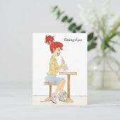 Soda Meisje briefkaart (Staand voorkant)