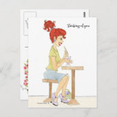 Soda Meisje briefkaart (Voorkant / Achterkant)