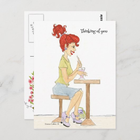 Soda Meisje briefkaart (Voorkant / Achterkant)