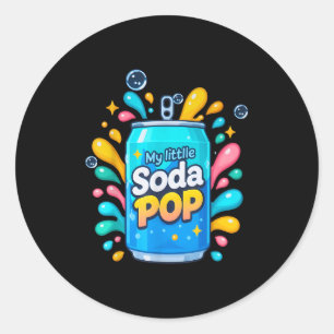 Soda P Cartoon Splash Schattigee retro drankgrap Ronde Sticker