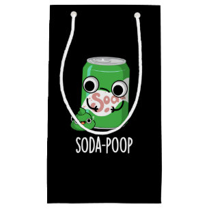 Soda Poop Funny Drink Pun Dark BG Klein Cadeauzakje