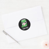 Soda Poop Funny Drink Pun Dark BG Ronde Sticker (Envelop)