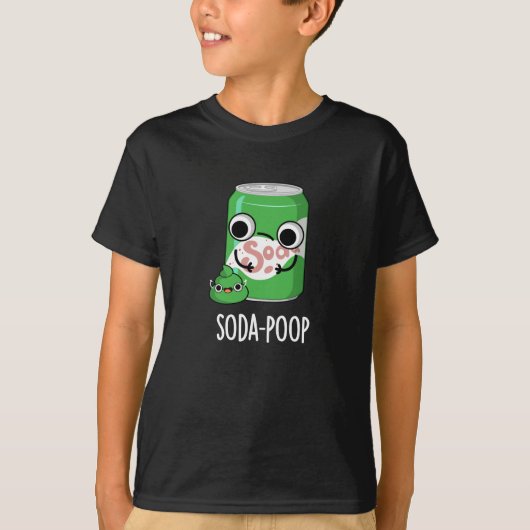 Soda Poop Funny Drink Pun Dark BG T-shirt (Voorkant)
