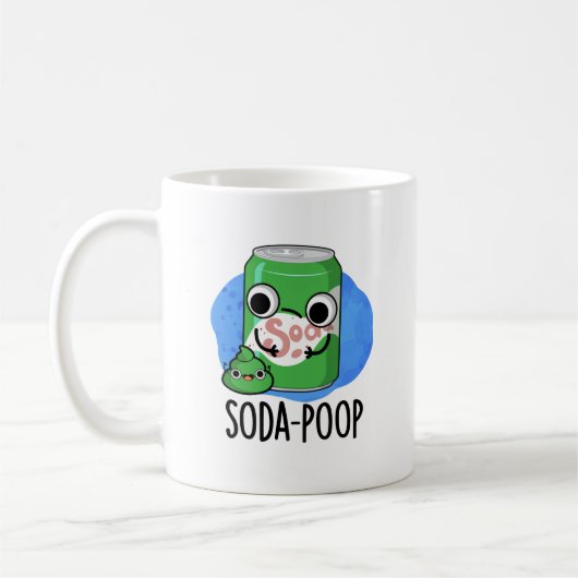Soda Poop Funny Drink Pun Koffiemok (Links)