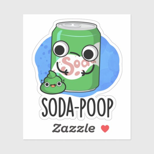 Soda Poop Funny Drink Pun Sticker (Vel)