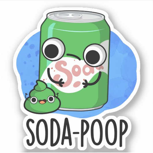 Soda Poop Funny Drink Pun Sticker (Voorkant)