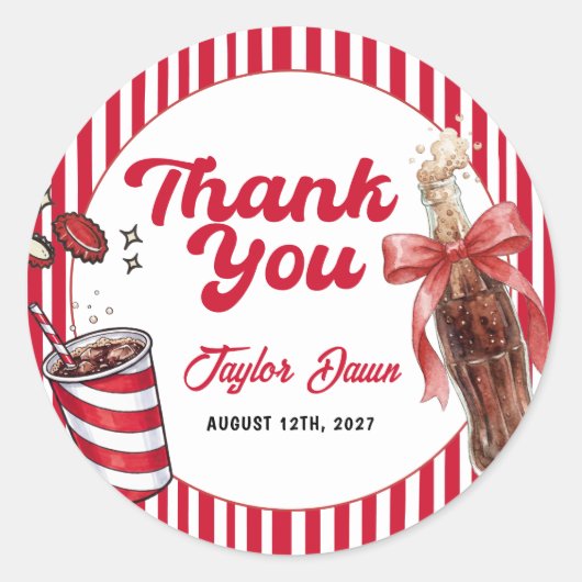 Soda Pop Baby Shower Ronde Sticker (Voorkant)