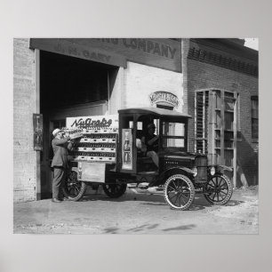 Soda Pop Bezorgwagen, 1924. Oude foto Poster